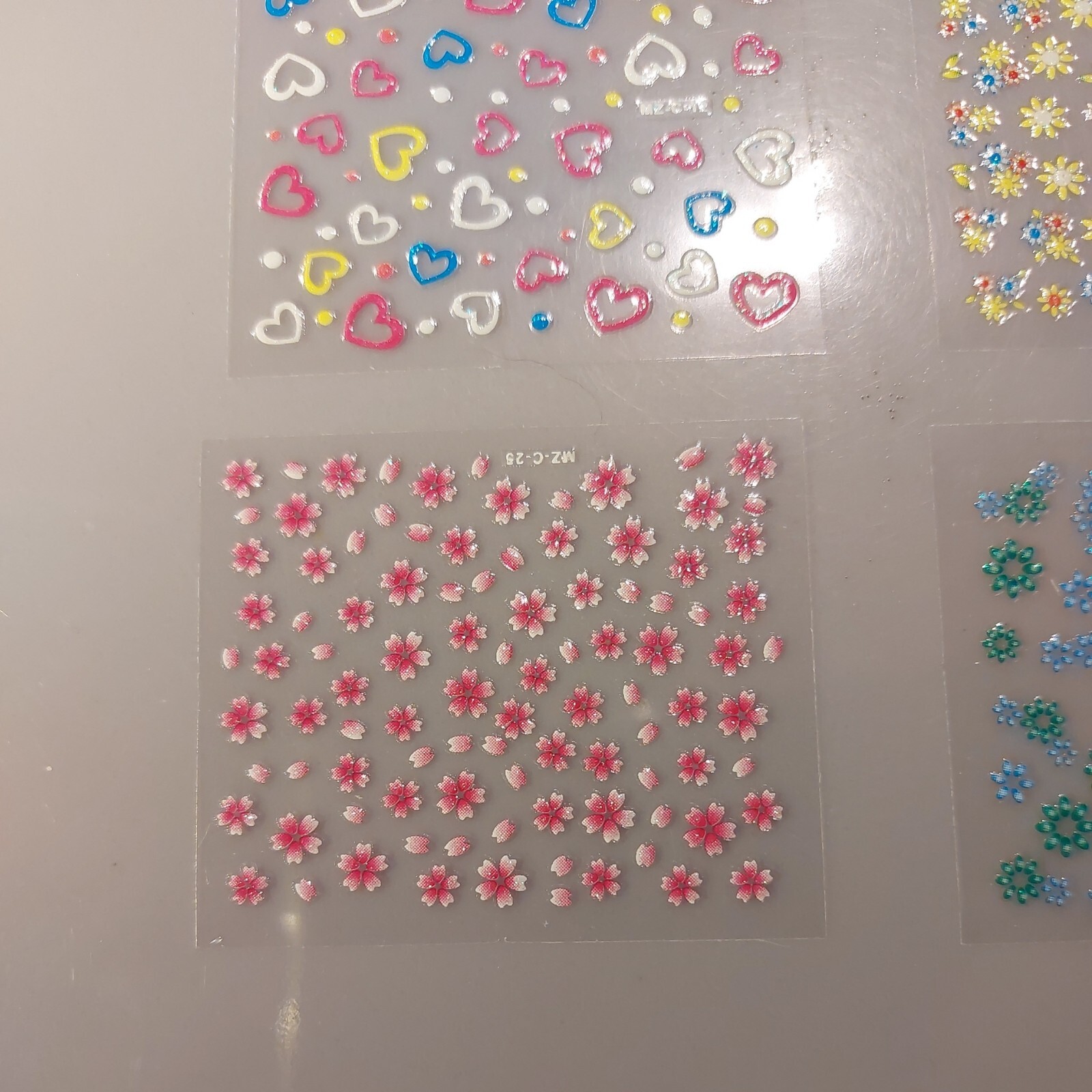 6 X Small Sheets Of Colour Nail Art Stickers (Dn370) New
