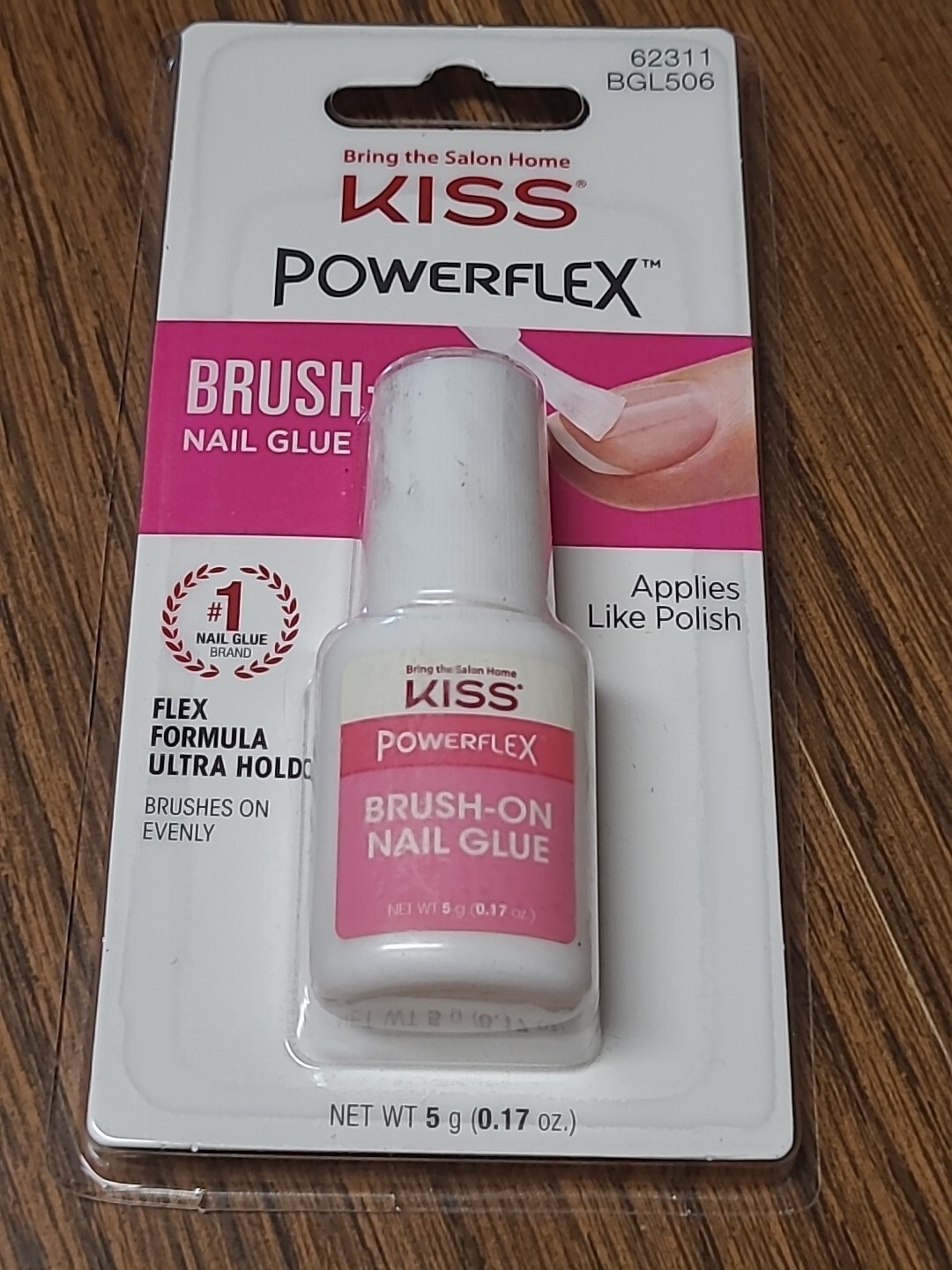 KISS Powerflex Brush On Nail Glue, 0.17 oz