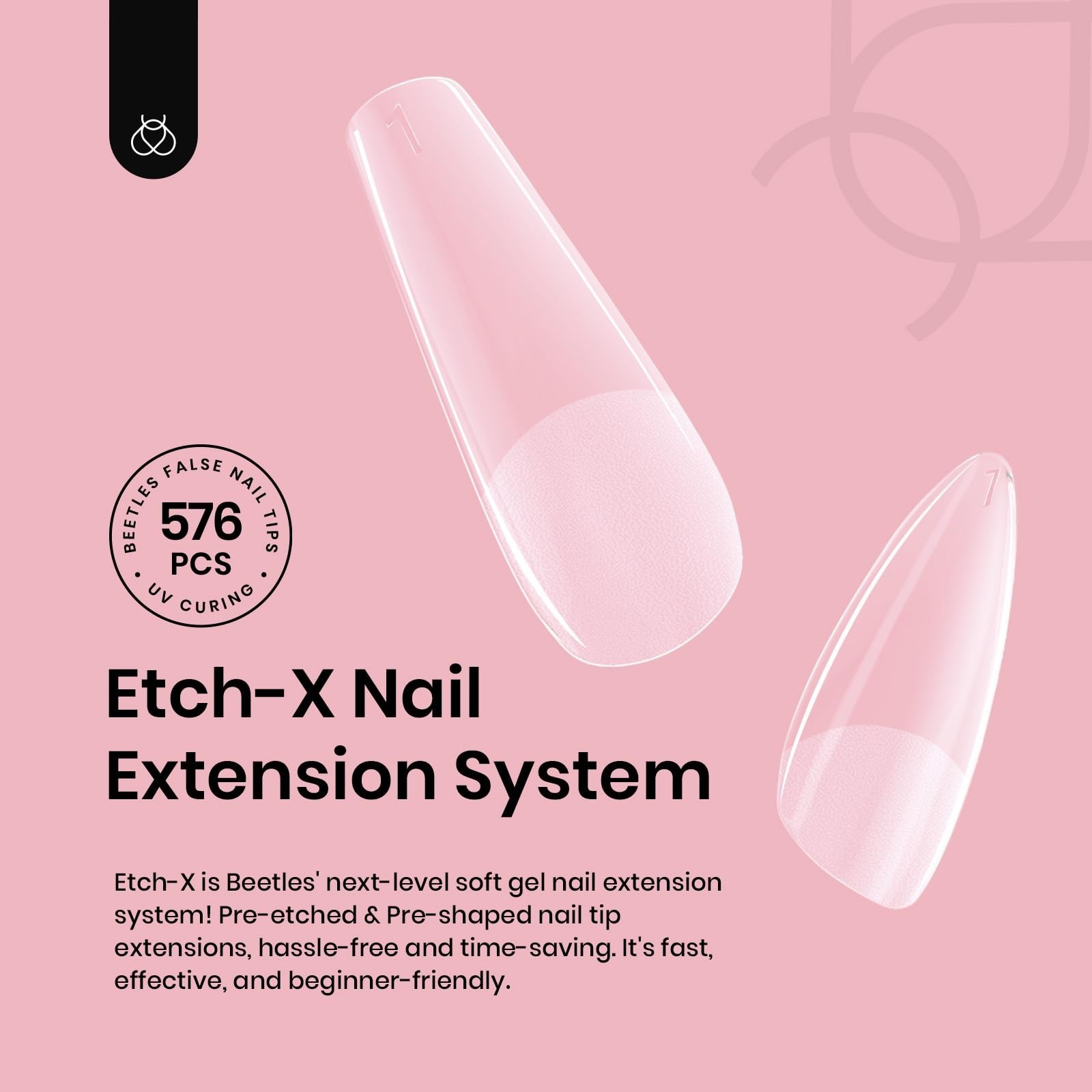 Extra Short Coffin Gel Nail Tips 576Pcs – Pre-Etched Half Matte Press On Nails,