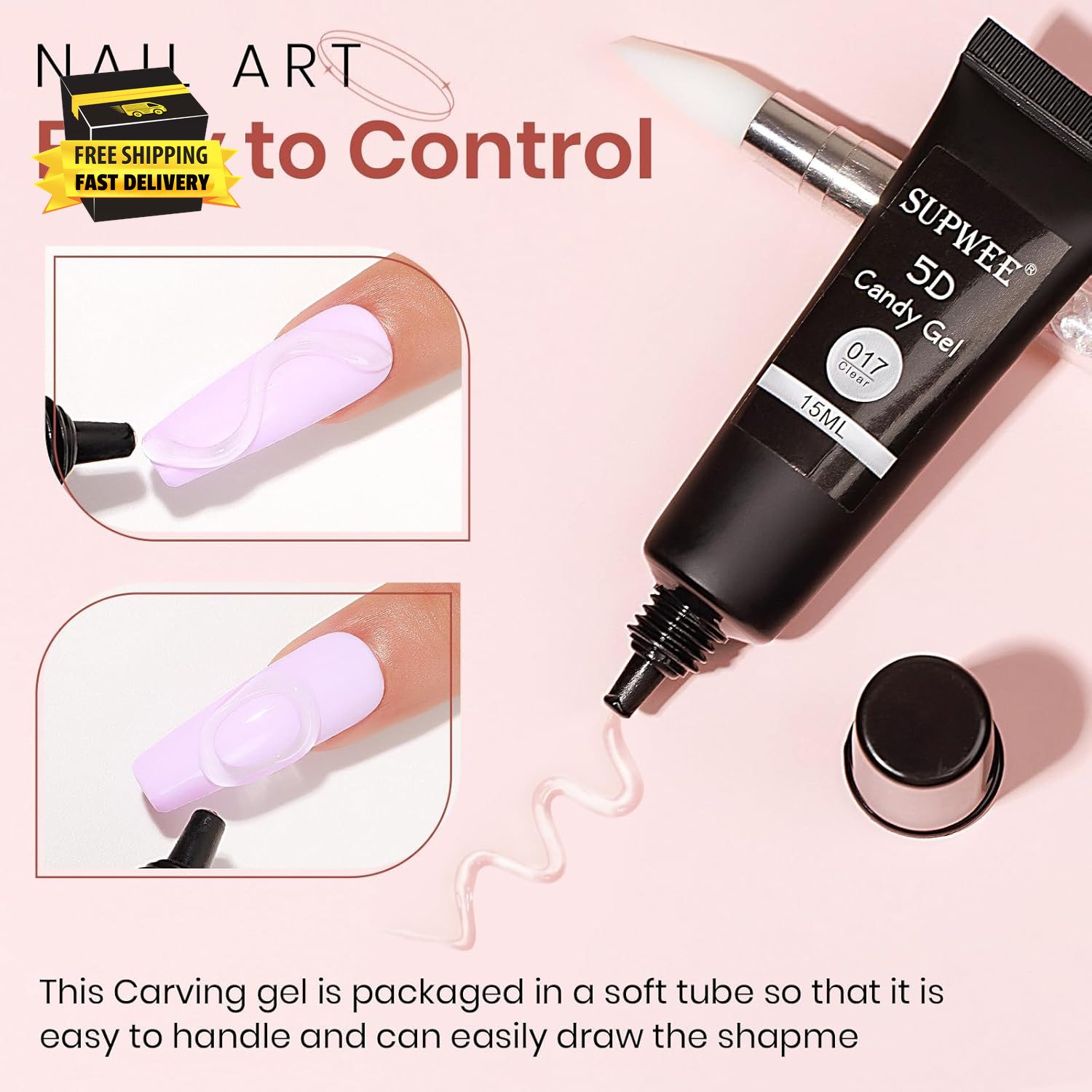 3D Nail Art Gel Clear Sculpting Gel for Nail Art Design DIY 3D Molding Gels for