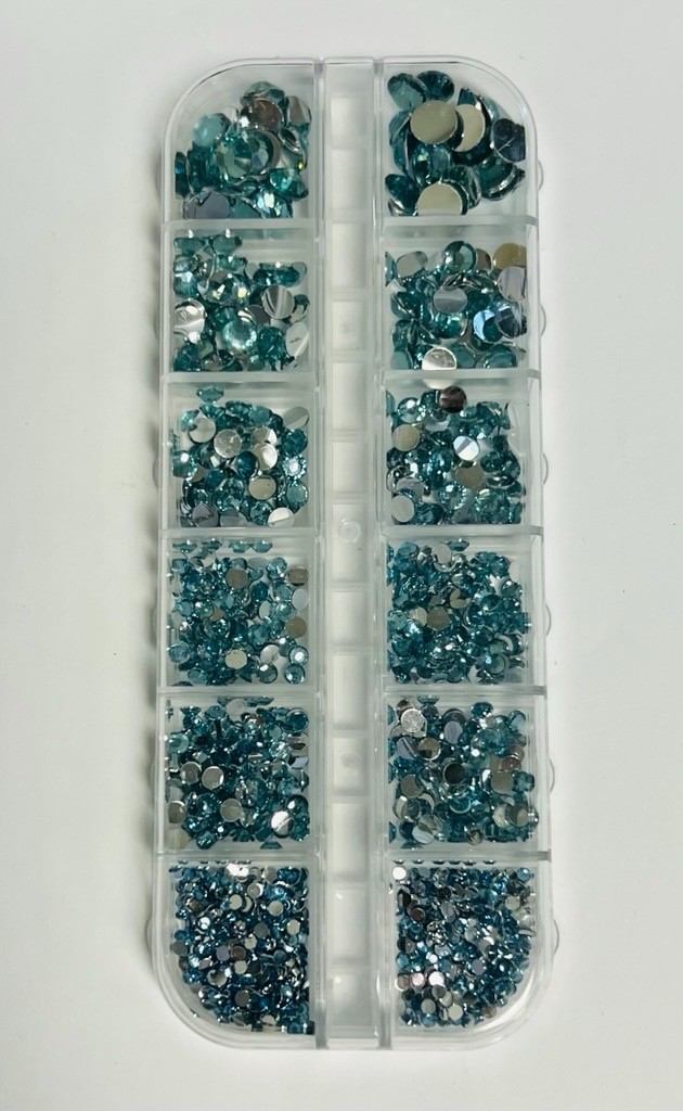Multicolor Crystal and Resin Round Nail Jewelry Crafting Gems Multipack Kit