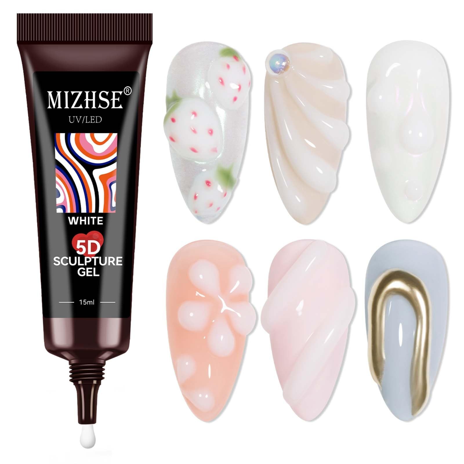 MIZHSE Sculpting Gel for Nails, Milky White 3D 0.5 Fl Oz (Pack of 1),