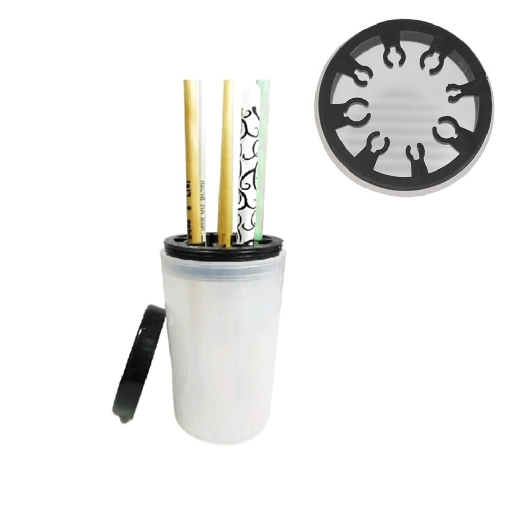 2 Pack Nail Art Brush Cleaner Cup, Acrylic Nail Art Tip Brushes Holder Remove…
