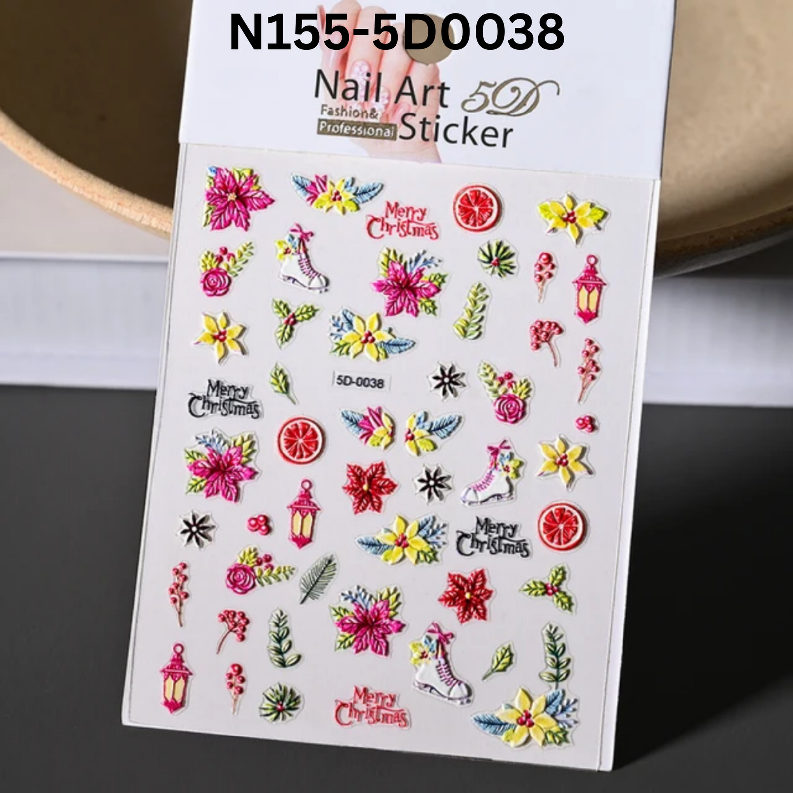 Holiday Nail Stickers 5D – Xmas Manicure Decoration Set