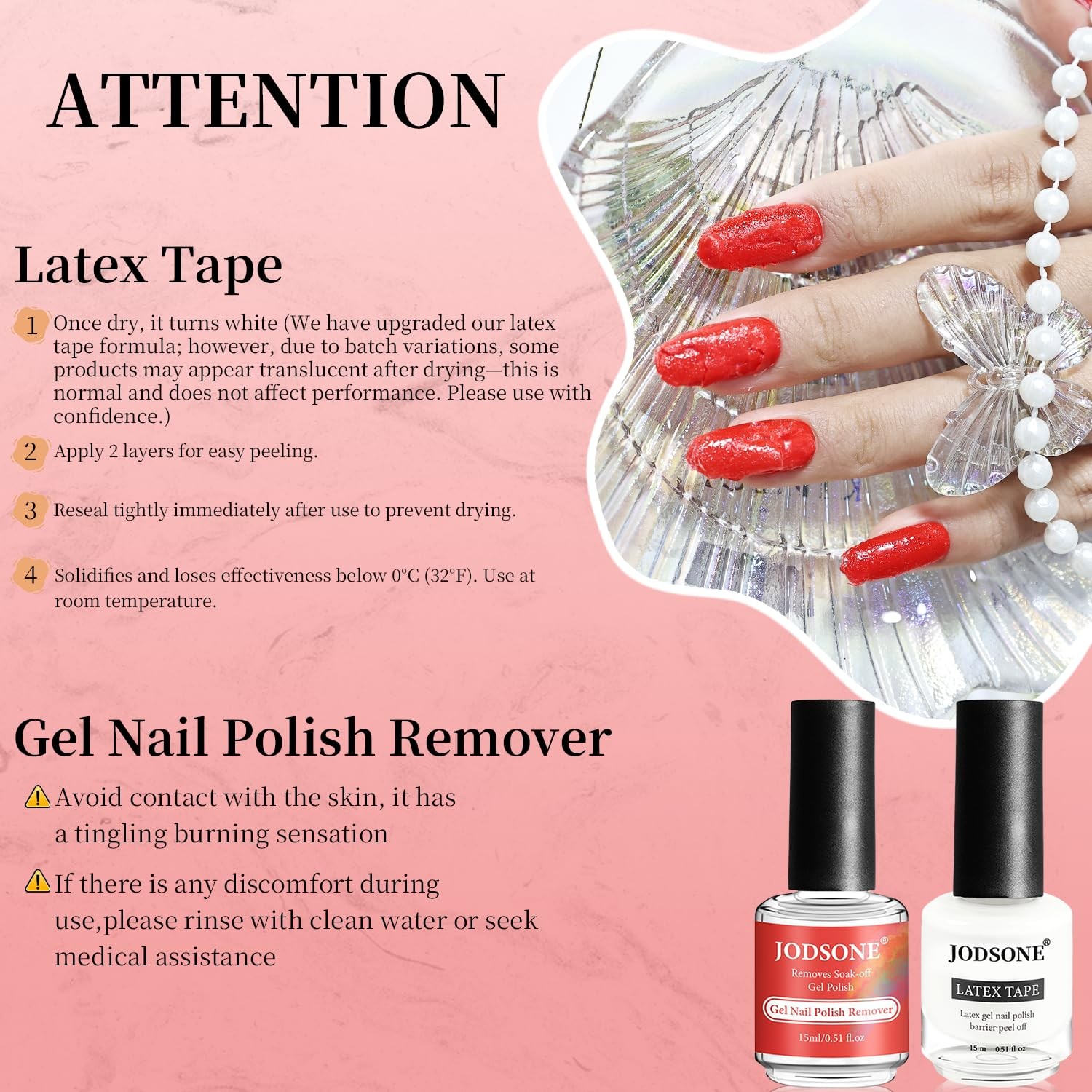 JODSONE Gel Nail Polish Remover Kit – Set with 15ml A04