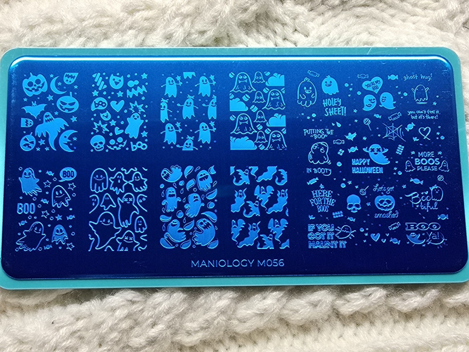 M056 Maniology Boo Ya Halloween Ghost Festive Holiday Haunt Nail Stamping Plate