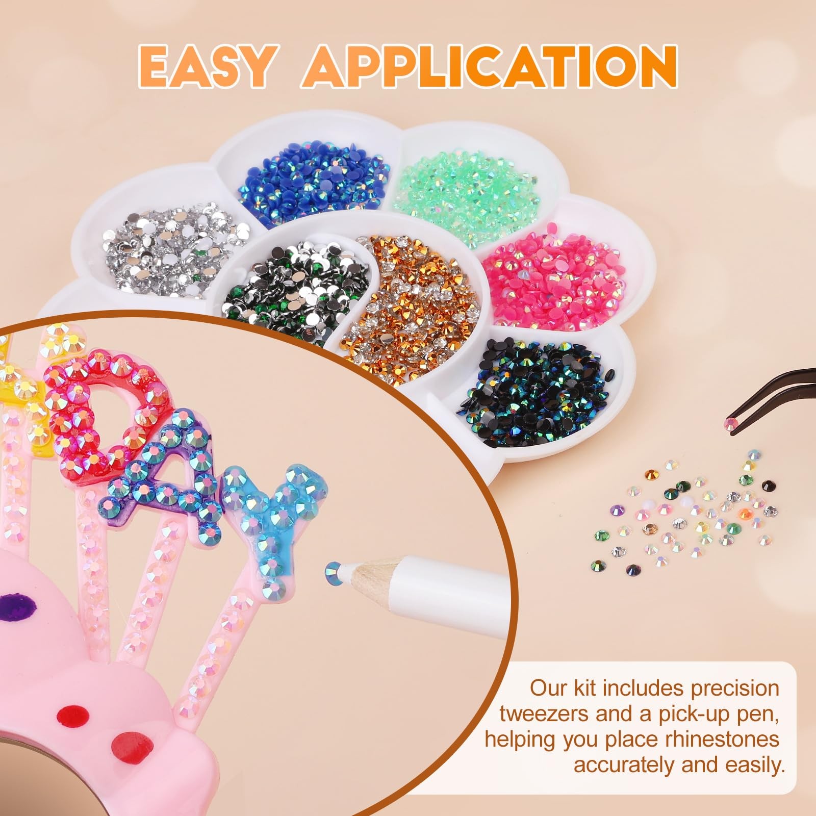 32000Pcs Bedazzler Kit with Rhinestones, Bedazzling Kit 40 Colors 3mm with 2P…