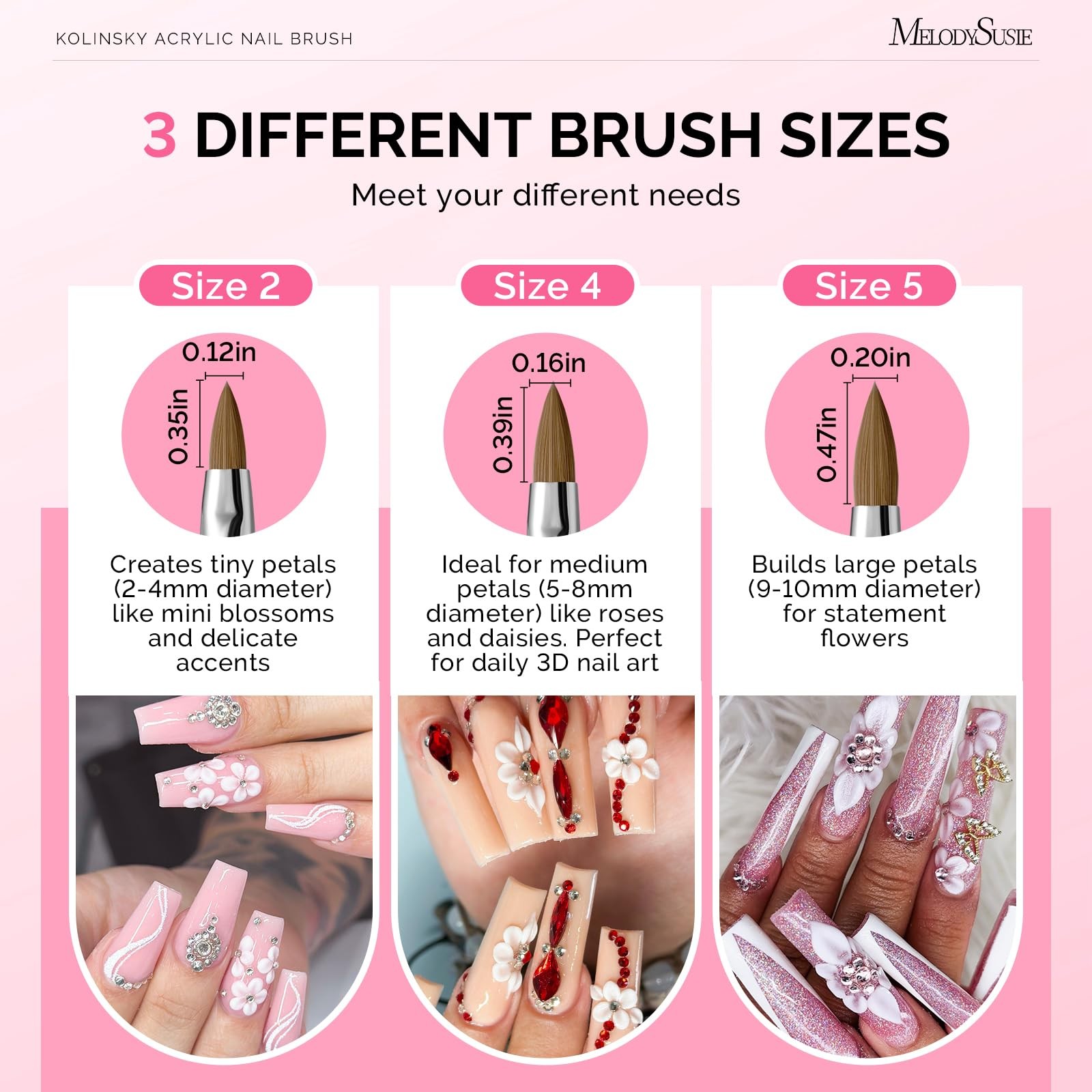 MelodySusie 3D Kolinsky Acrylic Nail Brush #5