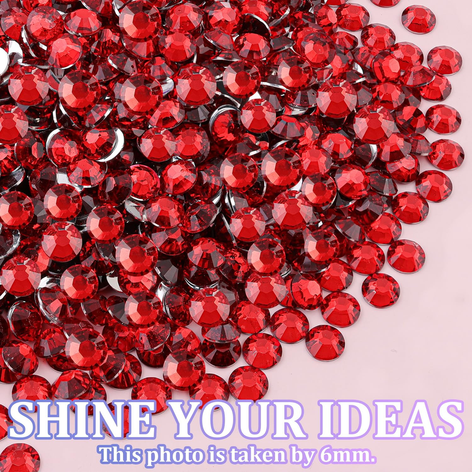 32000Pcs Resin Rhinestones with Tweezers for Crafting, Red Flatback Gems, Bedazz