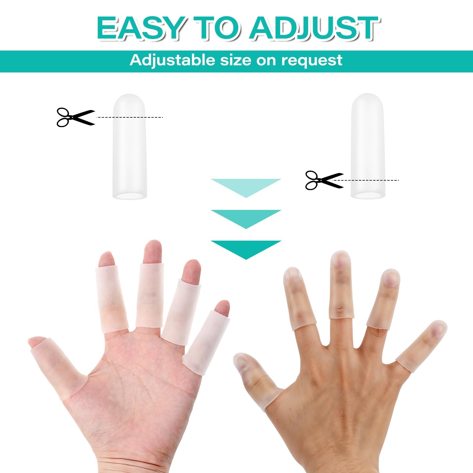 20 Pack Gel Silicone Finger Cot Protectors for Cracks Blisters Calluses