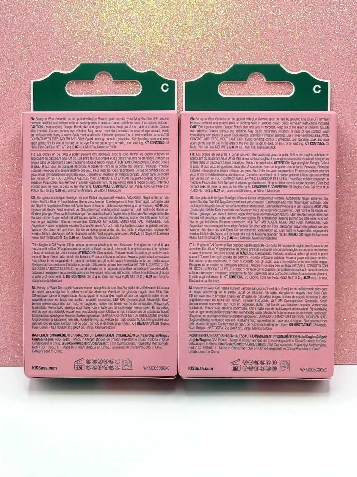 Kiss X Wicked Press-On Nails Manicure Medium Oval Tulip Pink 20136 Lot Of 2