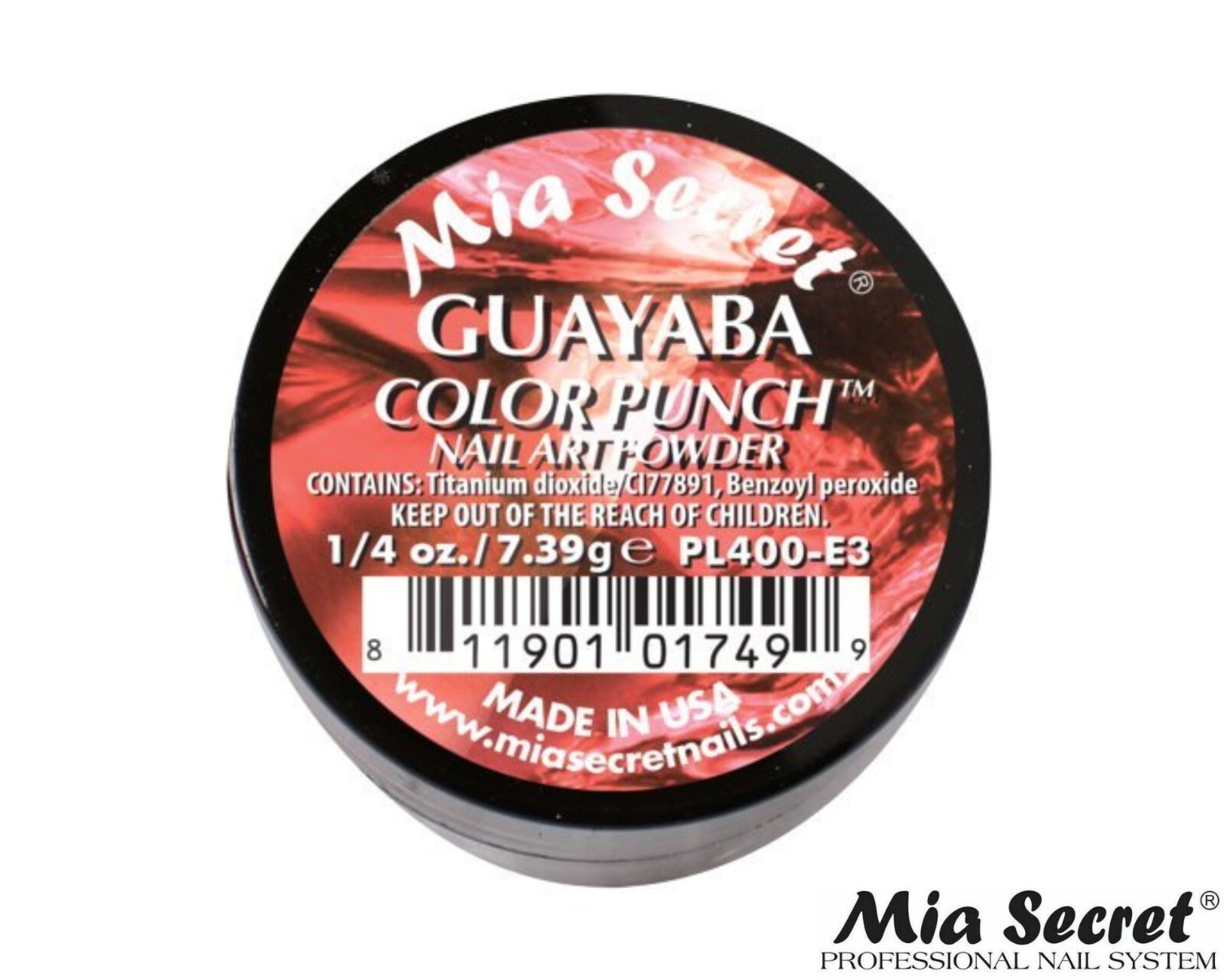 MIA SECRET Nail Art Powder 1/4oz- Guayaba (COLOR PUNCH Collection)