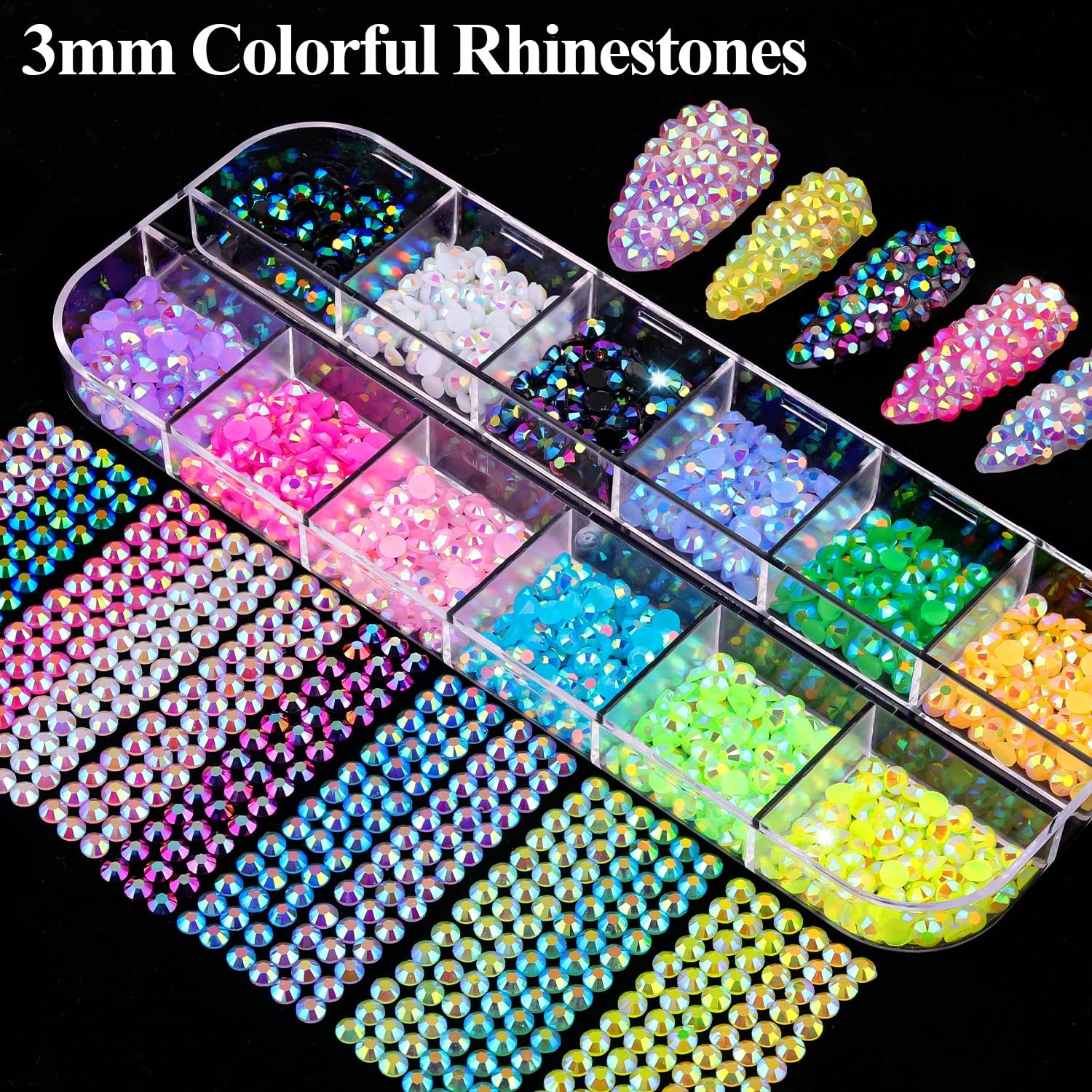 Colorful Nail Rhinestones Caviar Beads Charms Pearls Nail Decorations Jewels