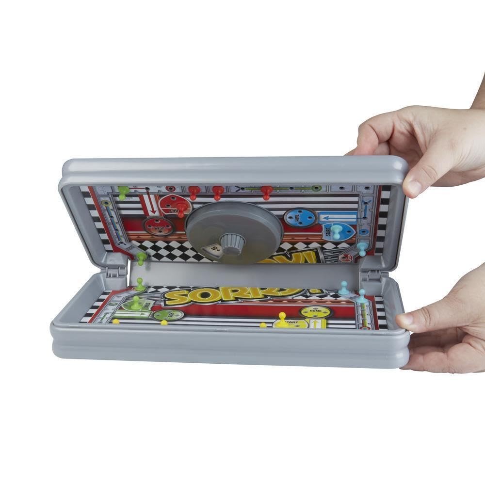 Sorry! Classic Hasbro Game Road Trip Travel Edition Medium, Red, White, Blue