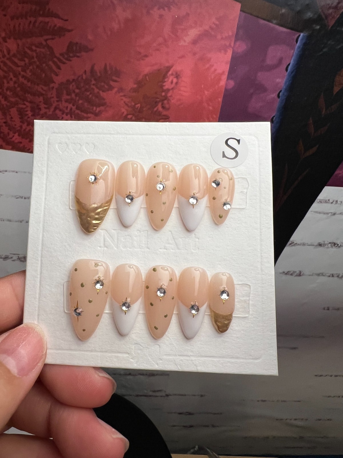 Handmade Press on Nails Size S, Almond Shape with Multiple Designs NEW