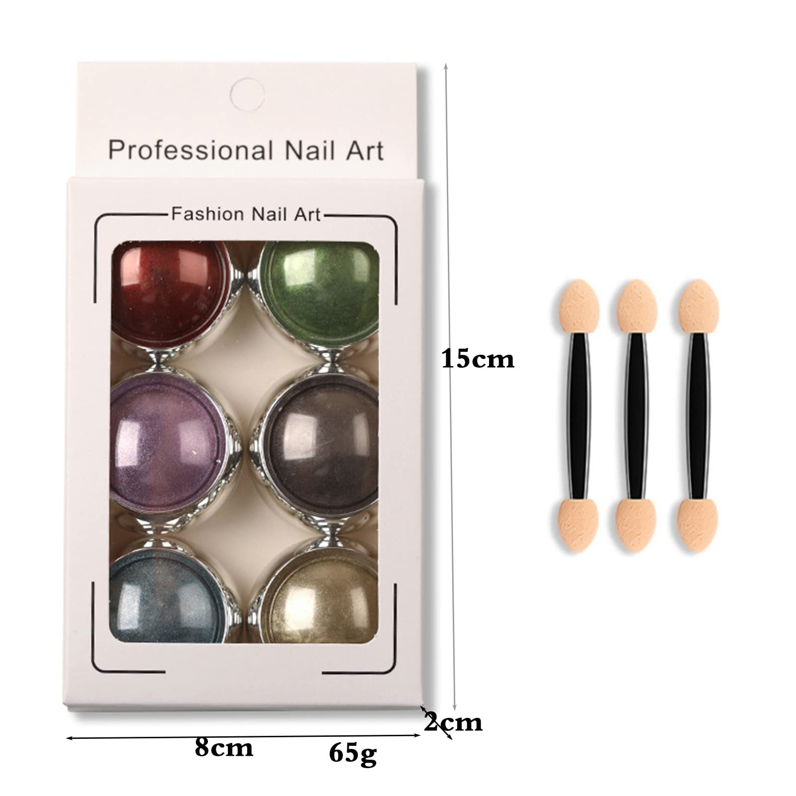 18 Colors Mix Colors Glitter Nail Sequins Powder – Metallic Mirror Effect Iri…