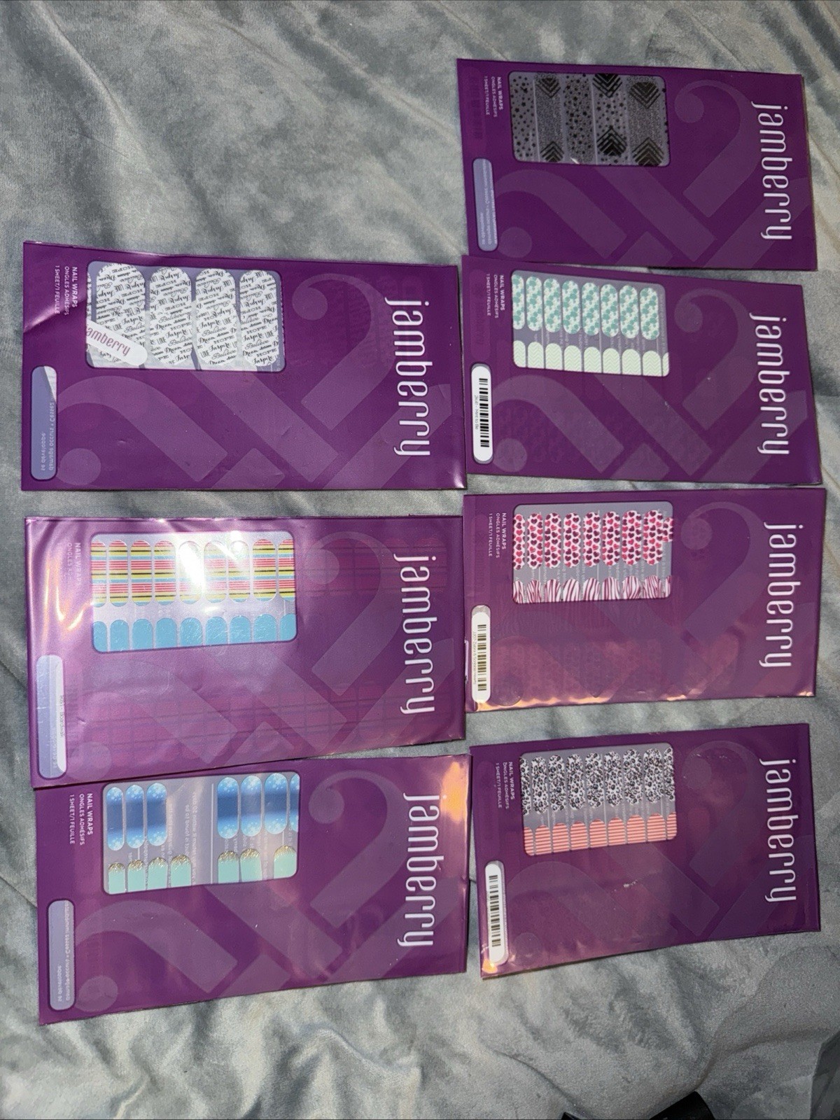 Jamberry Nail Wraps Full Sheet (21) & Some Sheets Used (18) Random Lot of 39