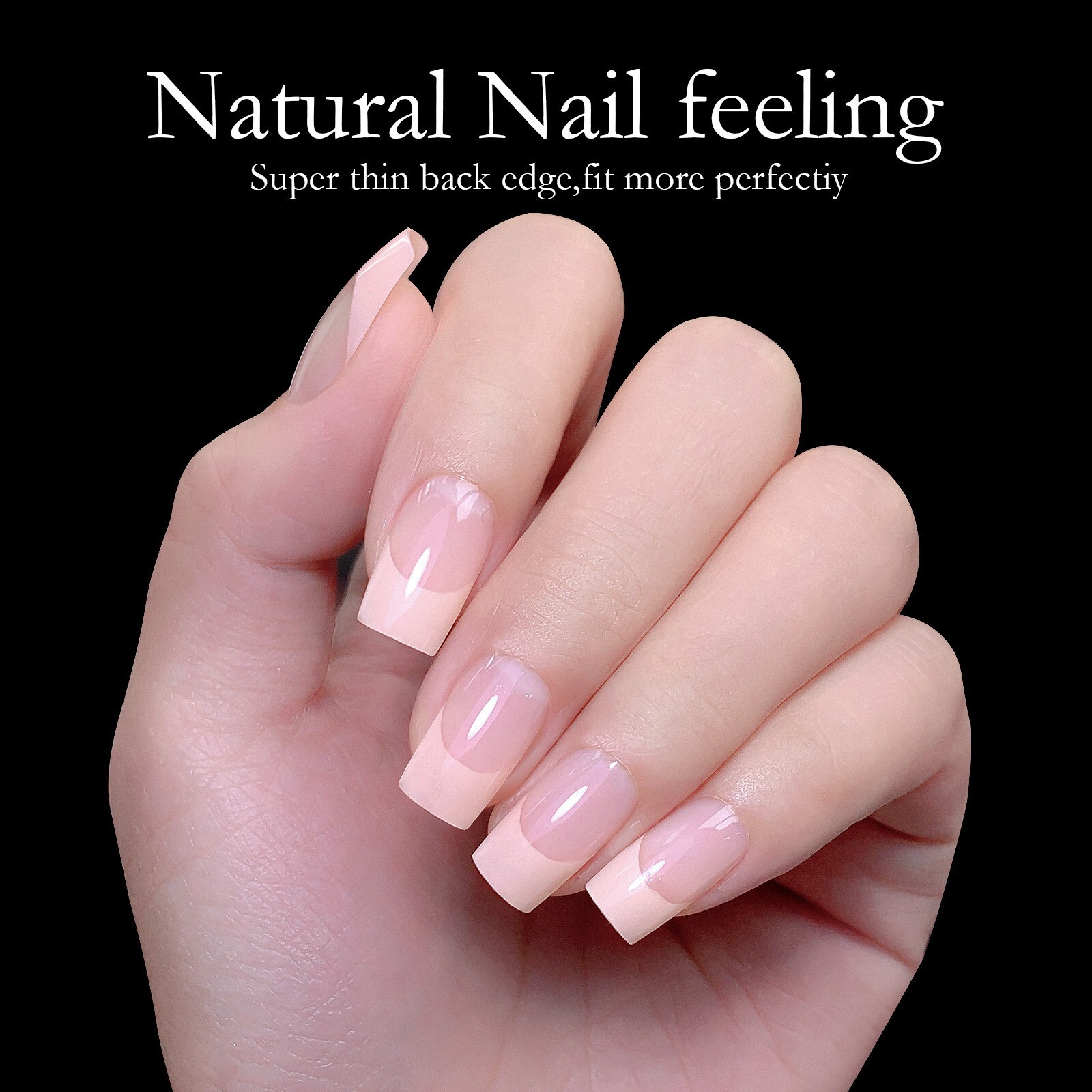 120pcs Acrylic False Nail Tips Full Cover Square French Nail Art Manicure Nails