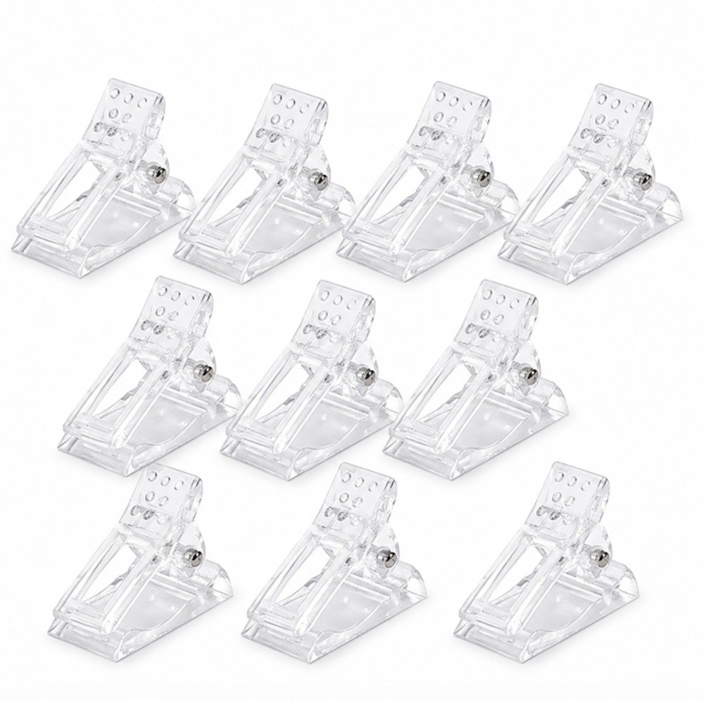 10-Piece Quick Building Nail Tips Clip Set for Poly Builder Gel DIY Extension