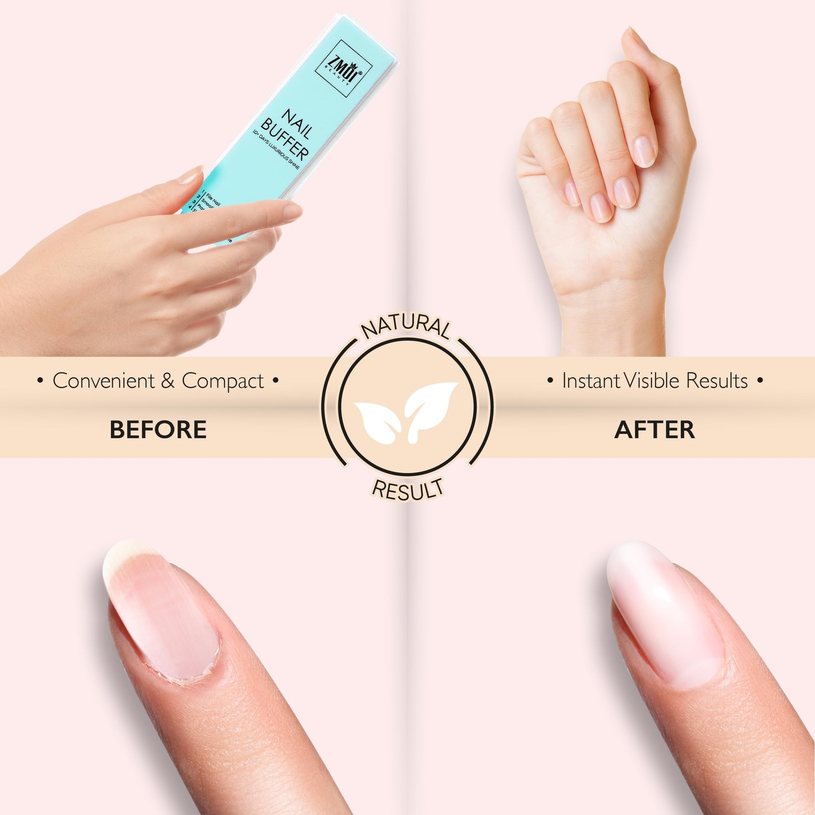Pro Nail Buffer Block – 2 Pack Luxurious Shine Korean 4-Way Nail Buffing B