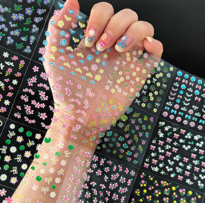 30 Sheets Nail Art Sticker Decal Daisy Flower Knot Heart Slider Manicure XCH