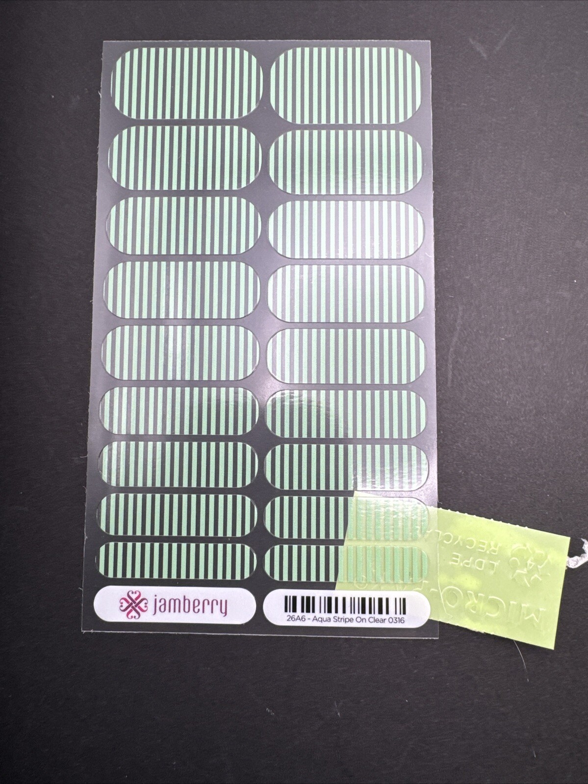 Jamberry Nail Wraps Aqua Store onStore on clear Full sheet