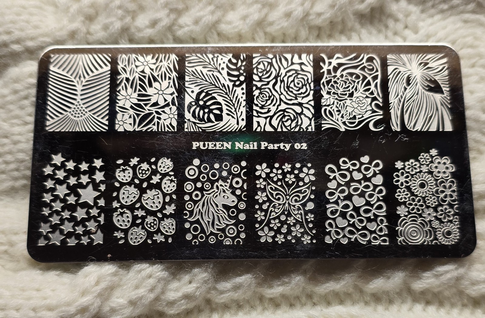 Nail Art Stamp Stamping Plate Pueen Nail Party 02 Pattern Floral Swirl Unicorn
