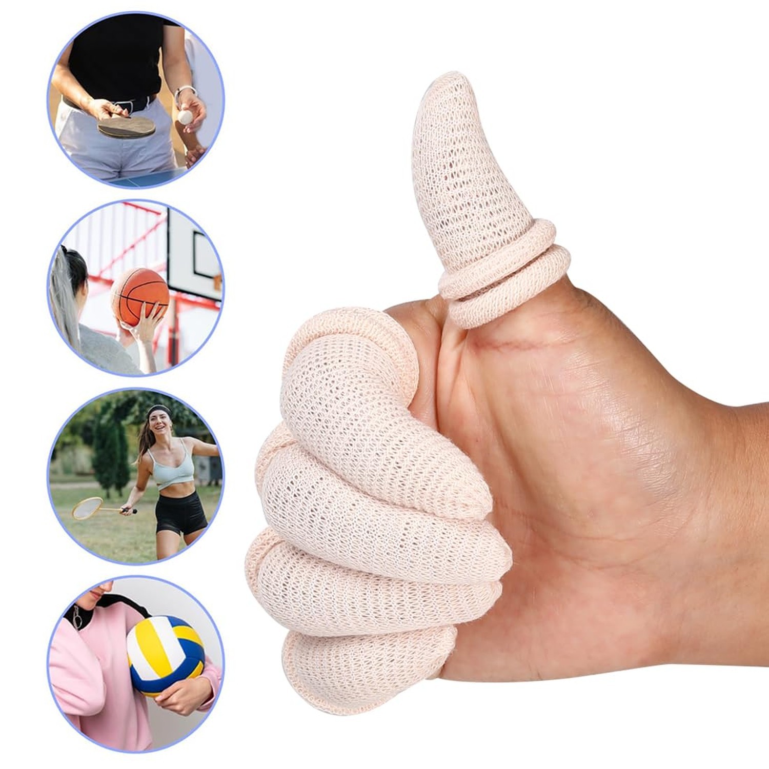 Bobs 30 Pcs Cotton Finger Cots Tubular Thumb Finger Bandage for Cooking Kitchen