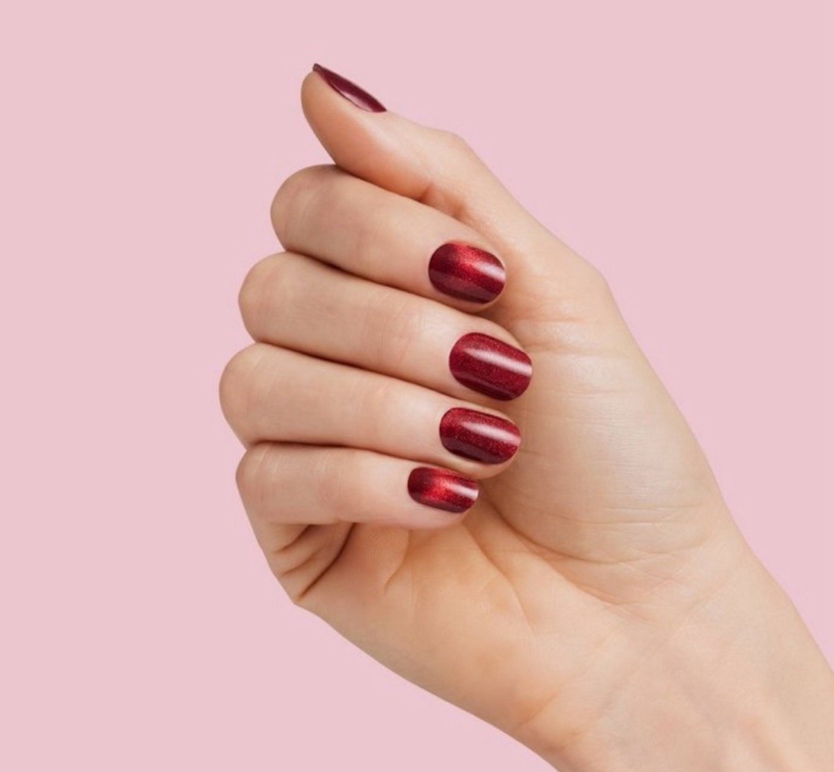 Dashing diva glaze press on nails ruby red apple 32 ct – led light needed