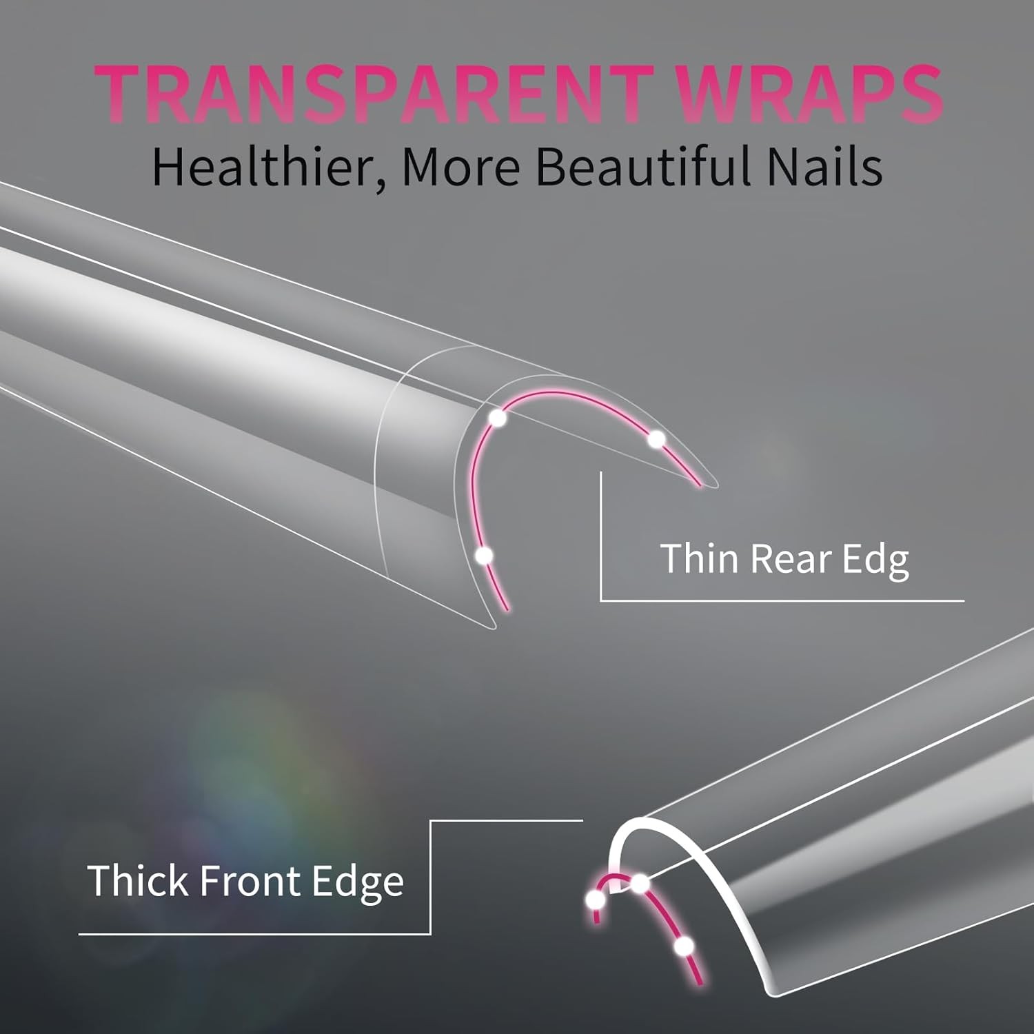 krofaue 600PCS Half Cover Coffin Nail Tips – Acrylic 12 Size Clear