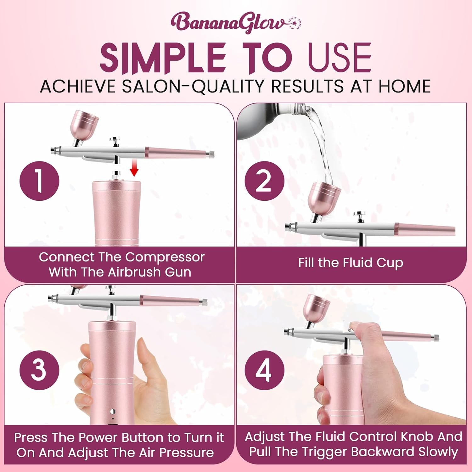 Portable Cordless Nail Art Airbrush Kit – Professional Stencils & Tools Included