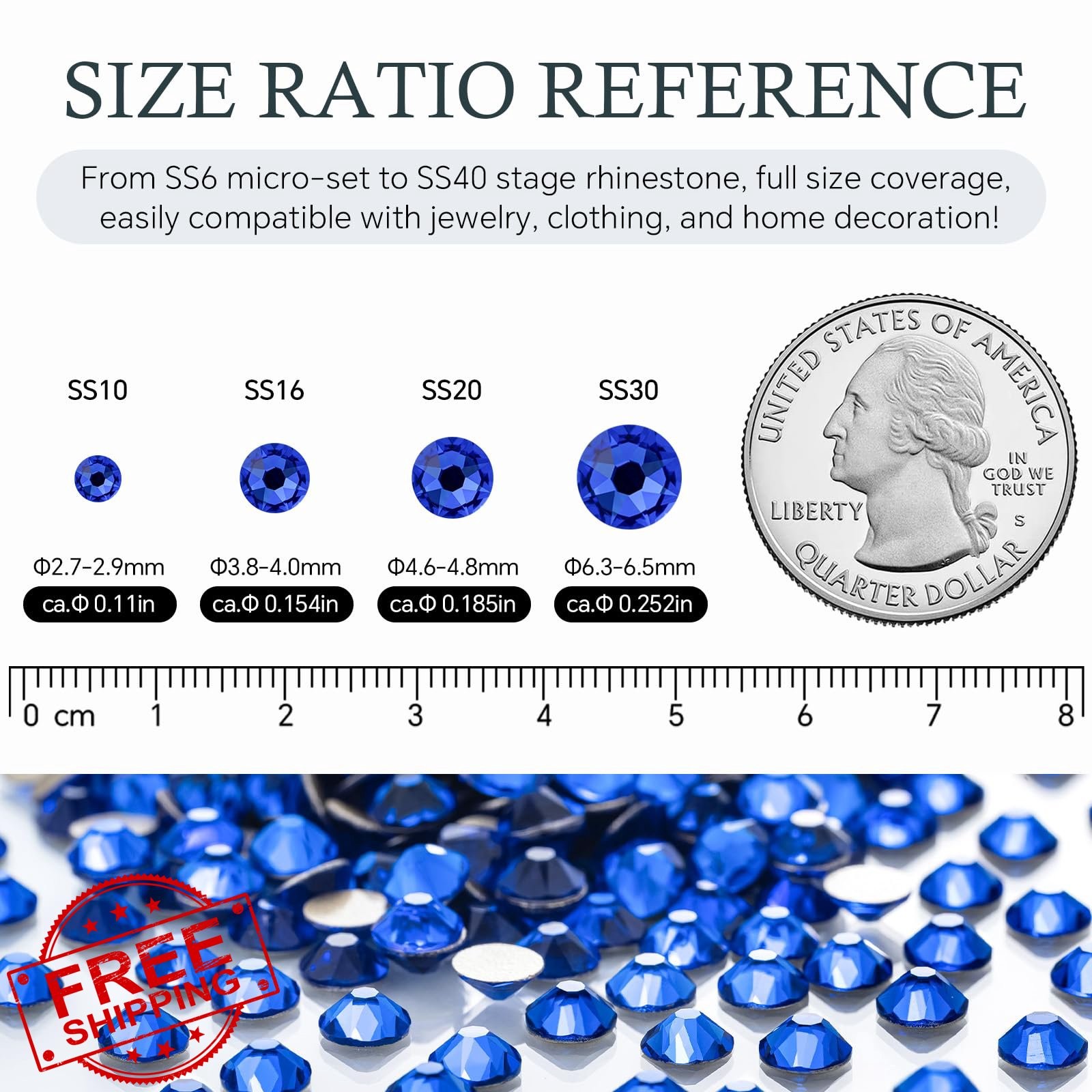 MEIBITE Blue Rhinestones SS16 1440pcs Nail Art Craft