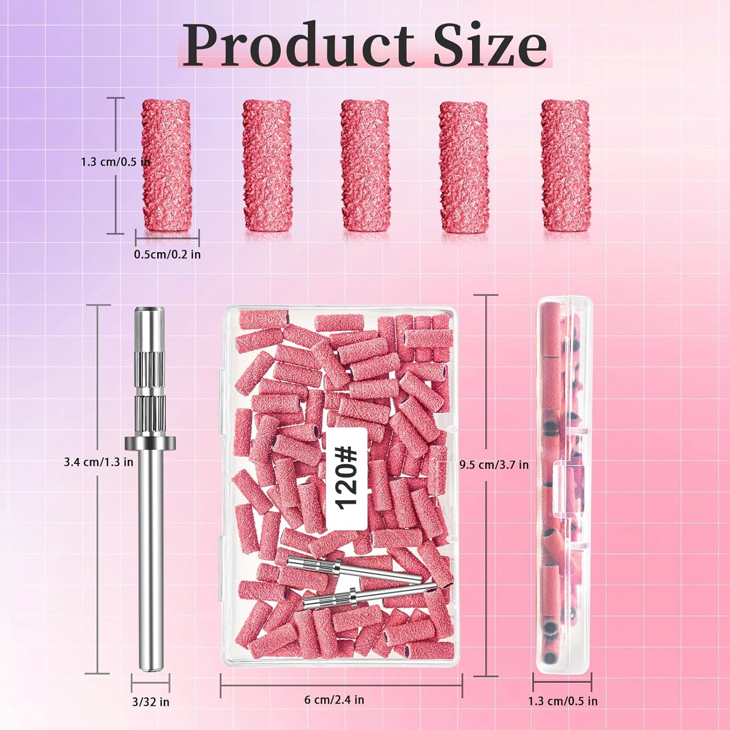 150 Grit Mini Sanding Bands for Nail Drill Bit -, 3.1 MM Small Sanding