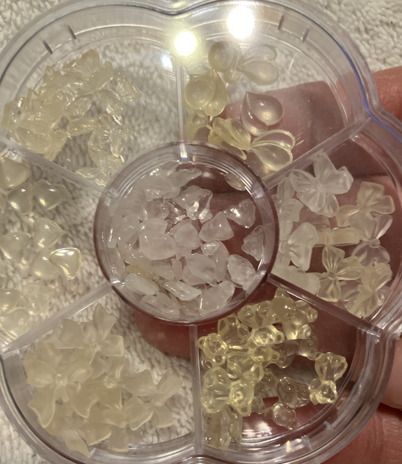 Lot Of 12 Nail Art Decorations 3D Candies, Mink Fur, Gemstones Christmas- Etc