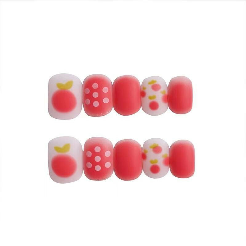 Flower Nails Red Daisy Fake Nails Finished Nail Art Detachable Nail Stickers