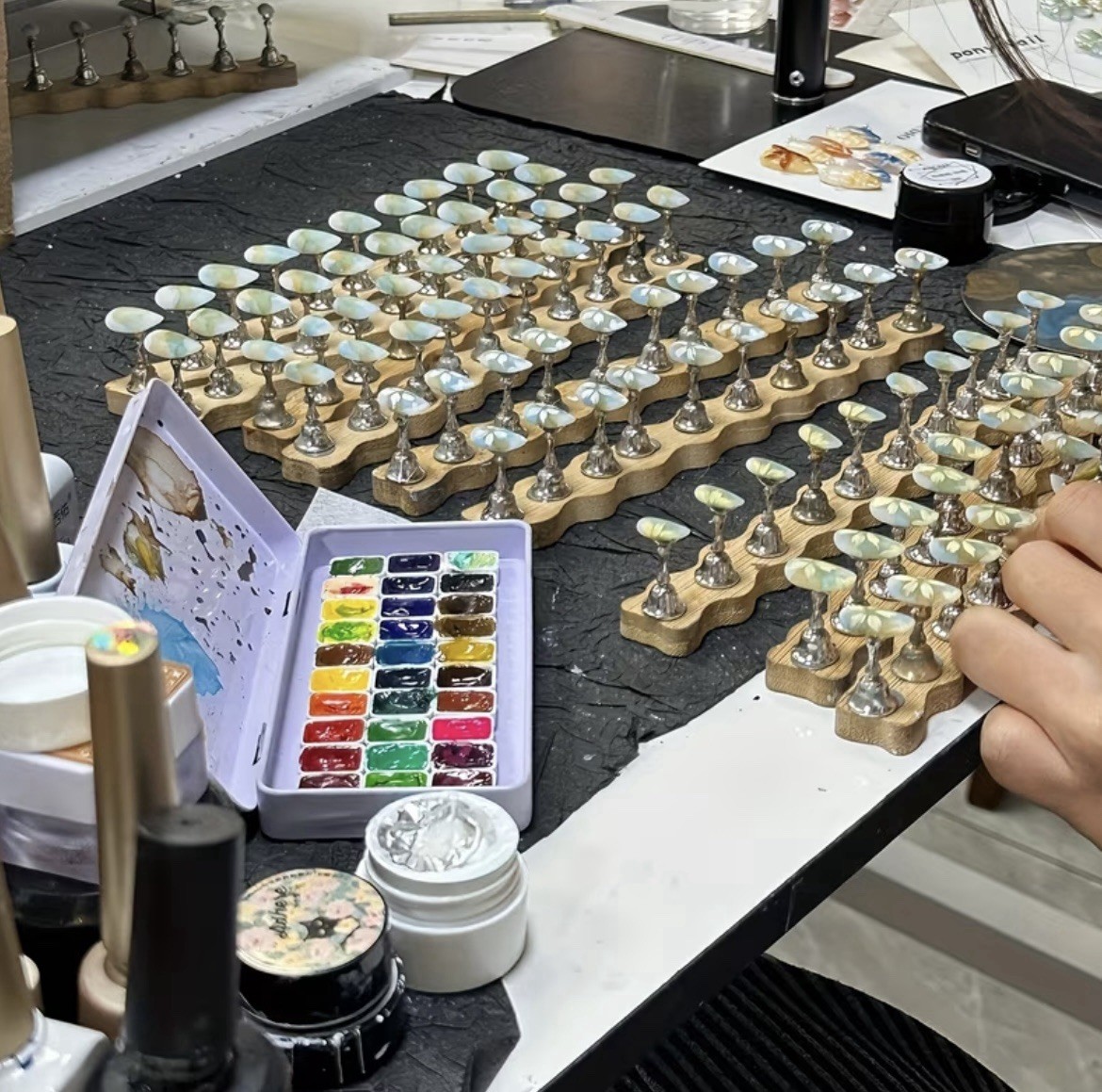 96pcs random press-on nails. 2000’s style. almond/ ballerina/tapered square/more