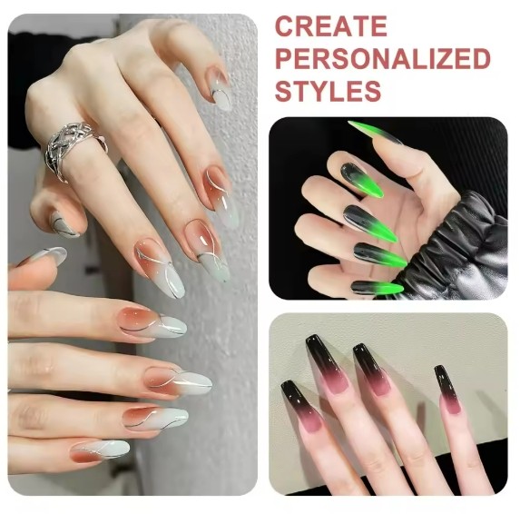 50Pcs Nail Art Soft Sponge With Versatile Portable Grabbing Pen For DIY