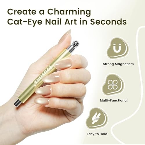 3-in-1 Cat Eye Magnet Nail Art Tool,Cylindrical & Ball Magnet Nail Art Metal