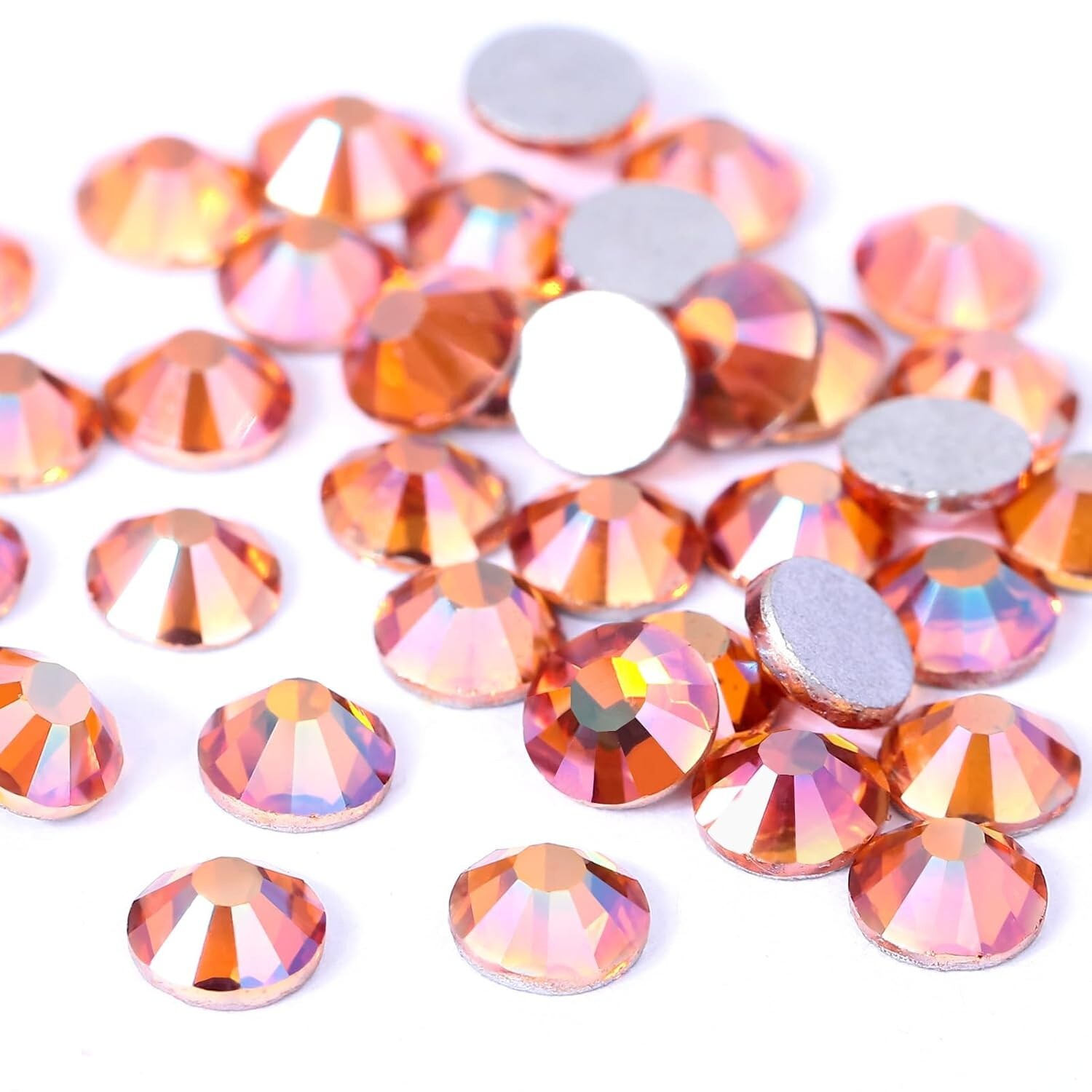 288 720 1440pcs Amber Glitter 3D Nail Art Rhinestones Flatback Crystals Gems