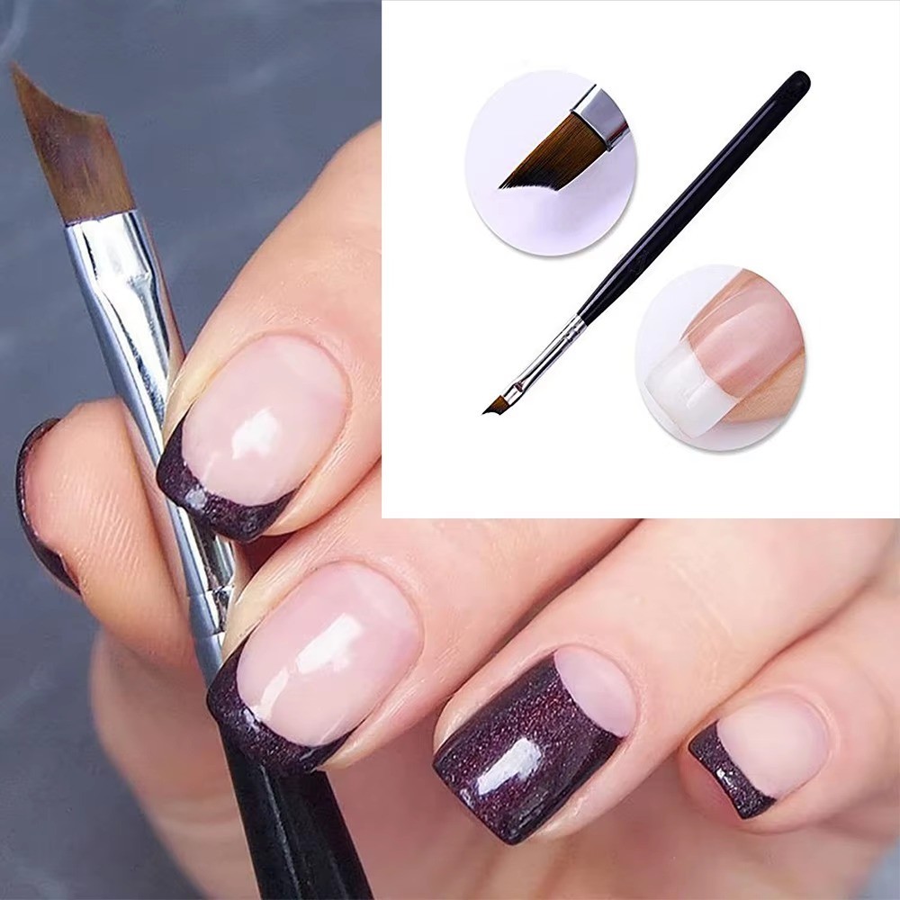 Drawing Brush Nail Art Tool Smile Half Moon Shape French Nail Painting UV Gel UK