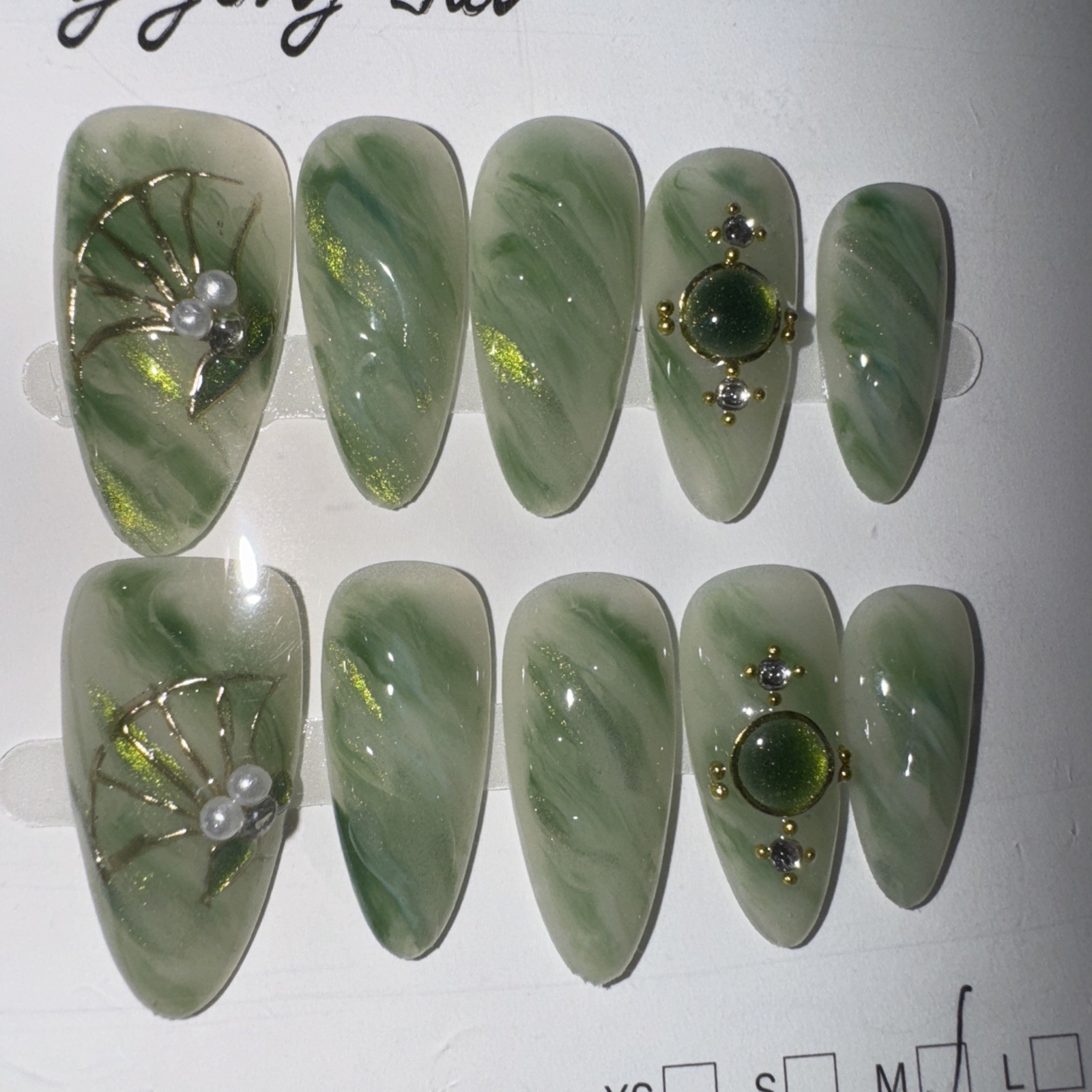 4 Packs Of 10pcs Almond Press On nails | 3D Unique Designs| Size M | Reusable 10