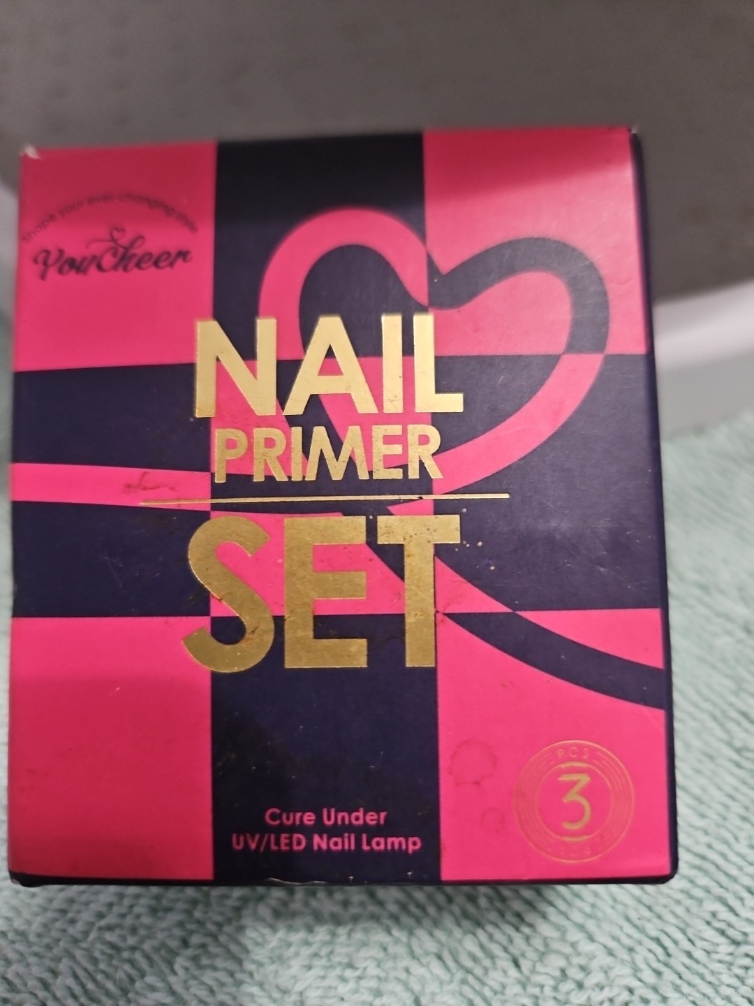 You Cheer Nail Primer Set 3 Pcs. Cure Under UV/LED Nail Lamp