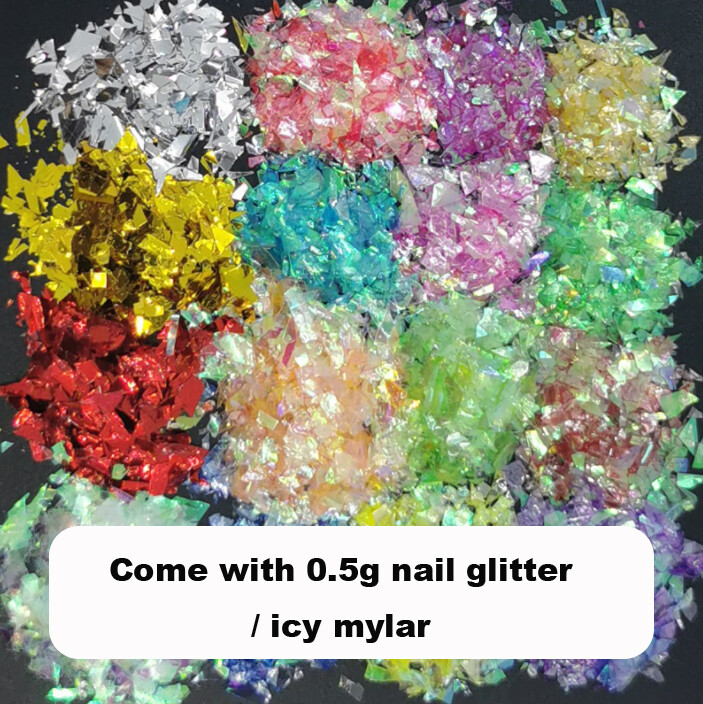 8 Sheet Holographic Nail Foil Punk Geometric Nail Art Transfer Stickers Glitter