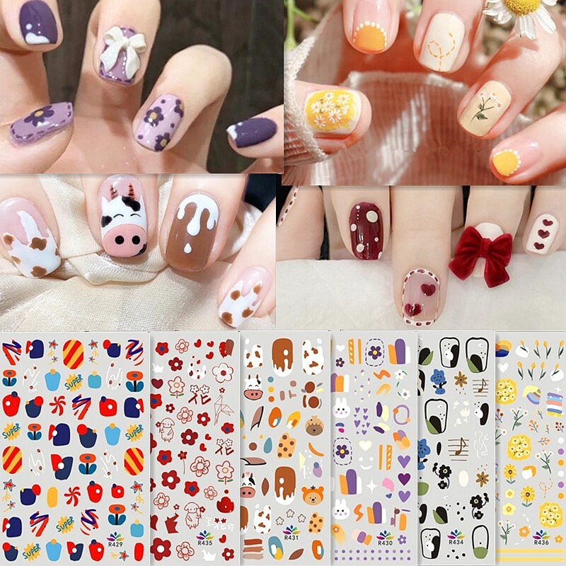 Spotted Cow Print Pattern Leopard Spots Patter Bear 3D Nail Sticker 1520