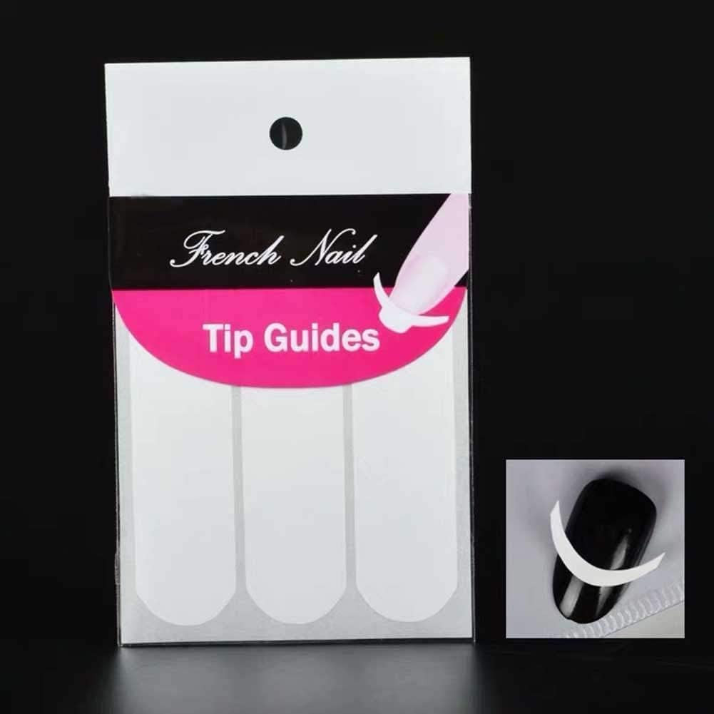 5 Sheets 240 Pcs White French Manicure Nail Art Stickers Strips, Guide Moon Shap
