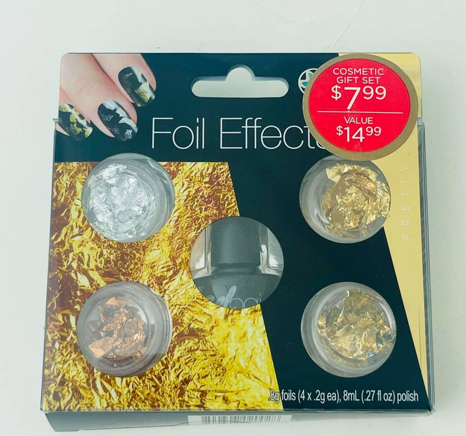 Pretty Woman USA Foil Effect .8g foils 4x.2g each & Nail Polish .27 FL. Oz., NEW