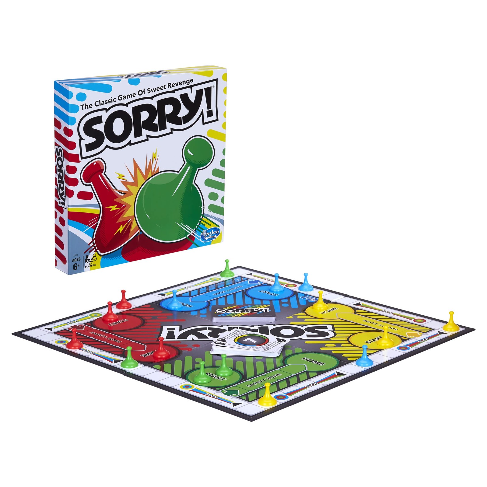 Sorry! Board Game for Kids Ages 6 and Up; Classic Standard, Multicolored