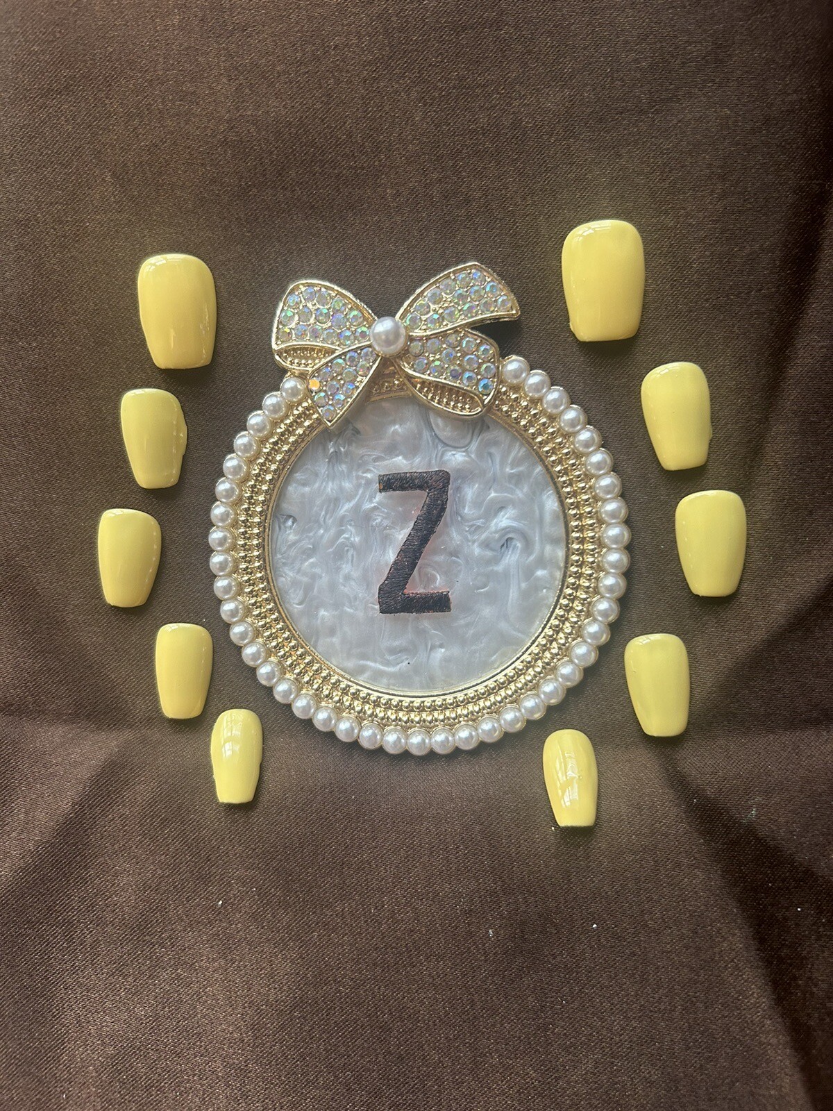 Z NAILZ! Handmade “Selena Gomez” Butter Yellow Spring Press On Nails S Coffin