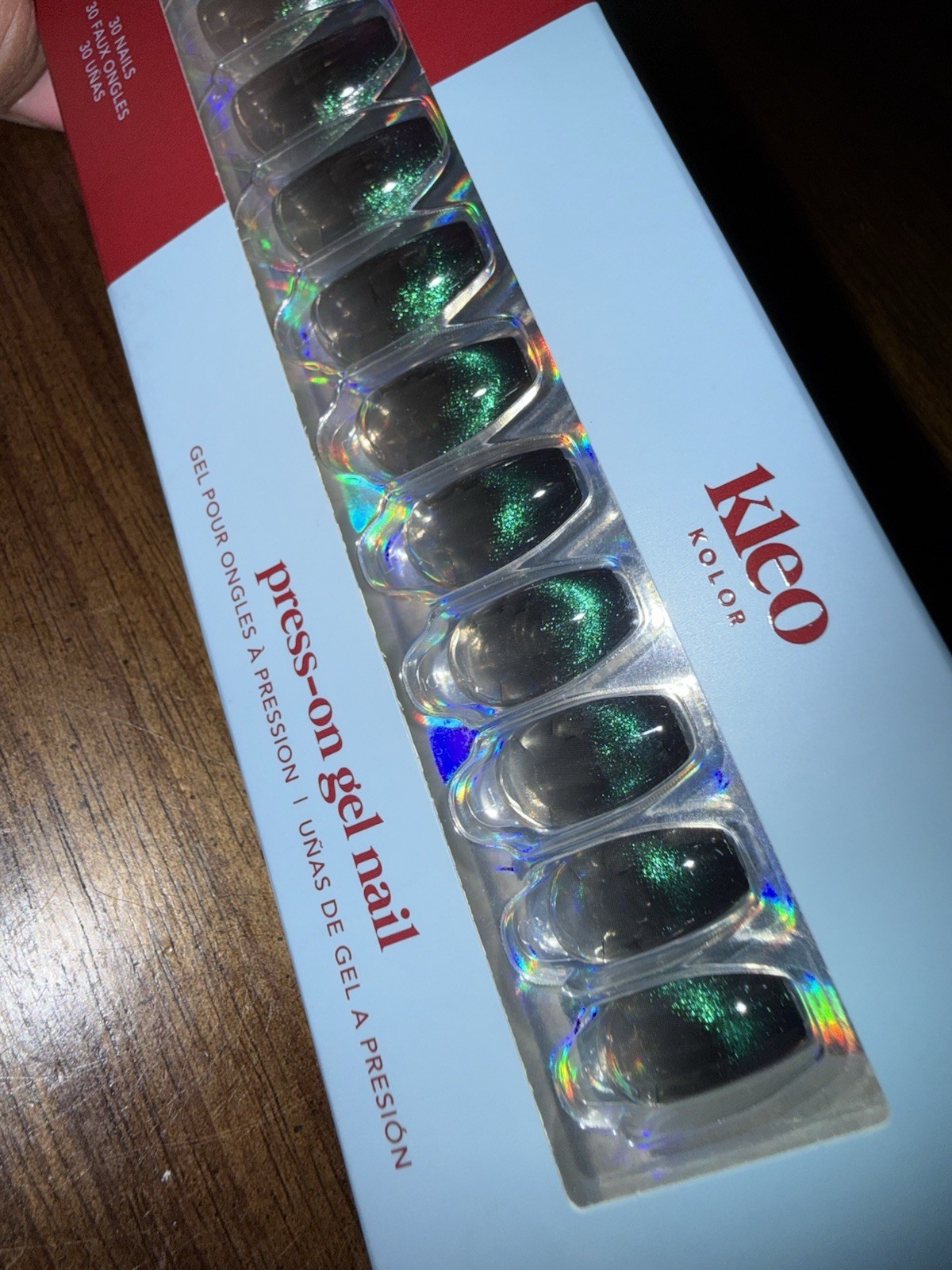 New Kleo Kolor Press-On Gel Nails – Midnight Melt – Long Coffin