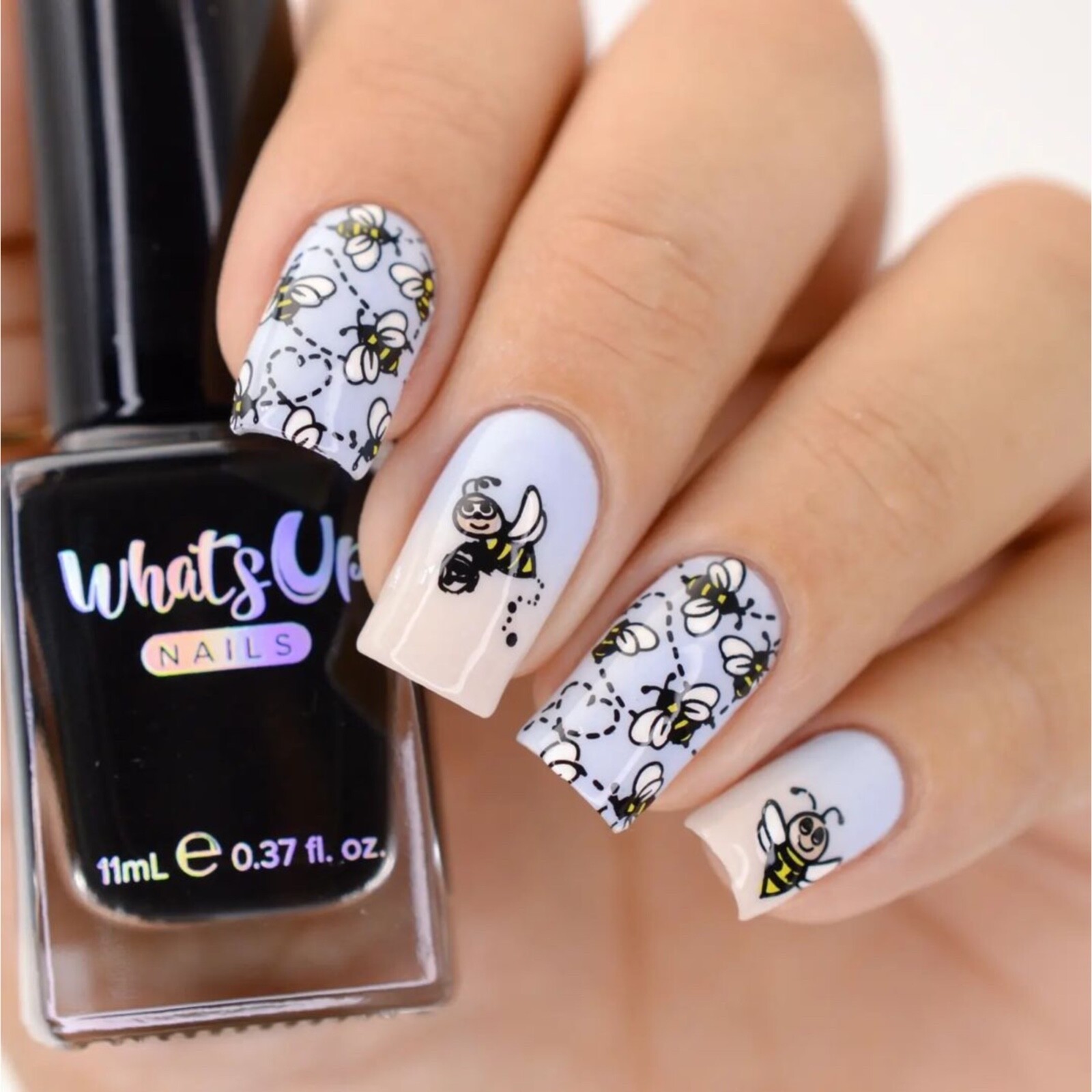 B075 Somewhere in Bee-tween Stamping Plate For Stamped Nail Art Design